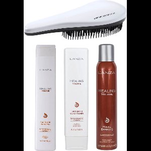 L'Anza - Healing Volume Set - Thickening Shampoo + Conditioner + Final Effects Haarspray + KG Ontwarborstel - Volume Pakket