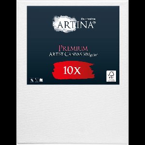 Artina Set van 10 Schildersdoeken 60x80 cm - FSC® Schildersdoek 10 Stuks - Premium Canvas Dubbel Geprimed Spieraam Wit