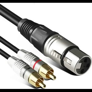 VIKEFON 2RCA naar XLR Vrouwelijke Audio Kabel | 2 Meter Drie-Core Koperen Kabel | RCA Lijn naar Canon Audio Adapter