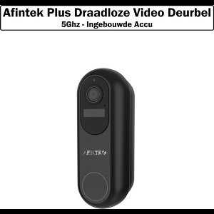 Afintek Plus Smart Life Draadloze Video Deurbel - Deurbel Met Camera - 5Ghz - Incl. MicroSD - Ingebouwde Accu