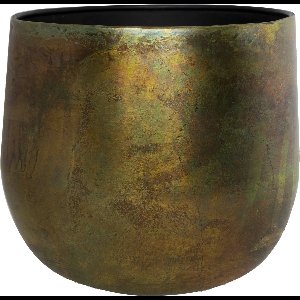 Ter Steege Bloempot-Sierpot Metaal Brons-Groen D 39 H 32 cm Opening 33 cm