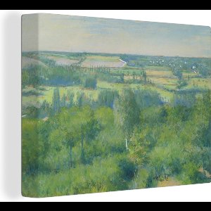 Canvas Schilderij De Yerres vallei - Schilderij van Gustave Caillebotte - 120x90 cm - Wanddecoratie