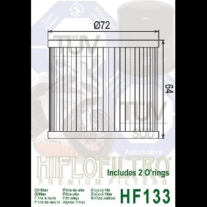 hiflofiltro oliefilter voor suzuki 300 gs motor 1982 tot 1985 hf133 nieuw