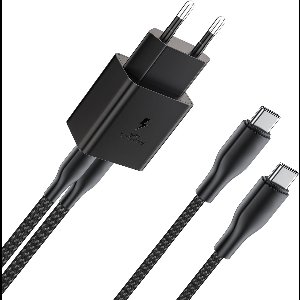 Usb C oplader geschikt voor Samsung super fast charging - 2 poorten - oplader - snellader - met usb C kabels - usb C adapter - 45w - 1 Meter