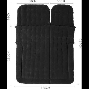 Vostara - Auto Opblaasbaar Luchtbed - Airmatras - Opblaasbaar Bed - Auto Reis - Zwart - PVC en Flocking - 174x126CM