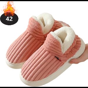 Livano Warme Pantoffels - Sloffen - Slippers - Dames - Heren - Pluche - Maat 42- Roze