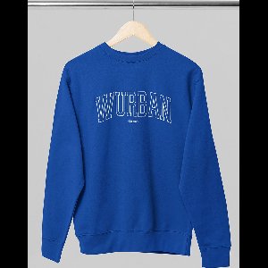 Sweater - Varsity classic - Wurban Wear | Grappige Hoodie | Merk kleding | Unisex sweater | Techno outfit | Trui | Oversized sweater | Sport sweater | Pump cover |Varsity sweater | Blauw