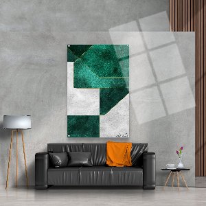 Luxe Plexiglas Schilderij Geometric Jade | 150x100 cm | Woonkamer | Slaapkamer | Kantoor | Muziek | Design | Art | Modern | ** 5MM DIK**