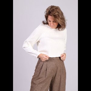 Witte blouse met structuur en ronde hals Miesha - MSCH Copenhagen