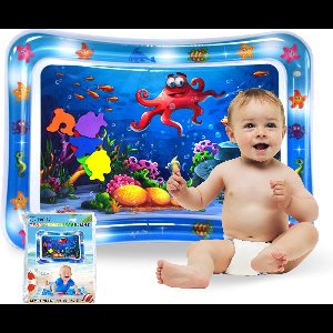 Tenify Waterspeelmat - Watermat - Speelkleed - Opblaasbaar - Tummy Time - Baby Speelgoed 0 Jaar - Kraamcadeau - Blauw