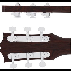 Hipshot HS6K2VEL0C vintage guitar tuner upgrade kit, 3+3 Grip-Lock, closed chrome