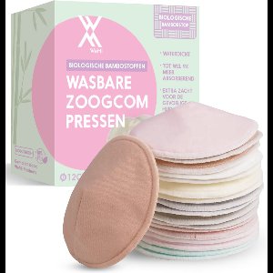 Wasbare zoogcompressen 16 stuks - 100% Biologisch - Cup B t/m G - Wasbaar - Milieuvriendelijk - Bamboestof - Inclusief waszakje en opbergetui