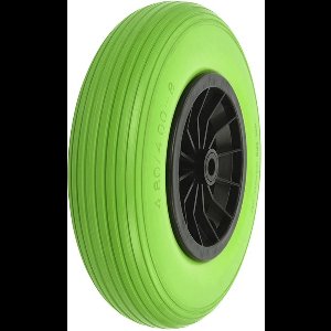 ProPlus Kruiwagenwiel - Lekvrije PU band - Kunststof velg - Ø 396 x 87 mm - Groen/Zwart