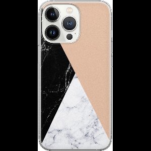 Leuke Telefoonhoesjes - Hoesje geschikt voor iPhone 13 Pro - Marmer zwart bruin - Soft case - TPU - Marmer - Bruin