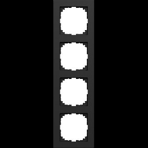 Afdekraam M-Pure 4V - Mat Zwart - Ocean Plastic - Systeem M - Schneider Electric - MEG4040-3603