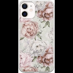 Hoesje geschikt voor iPhone 12 Mini - Klassieke bloemen - Soft Case - TPU - Bloemen - Beige - Mooie Telefoonhoesjes