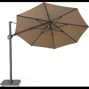 Platinum Sun & Shade – Zweefparasol – Challenger T² - Ø350cm – Taupe – Dubbel Kantelbaar – 360° Draaibaar – 96% UV protectie