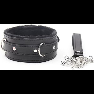 Fetish Addict - Halsband met Ketting - Zwart