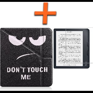 Hoesje Geschikt voor Kobo Libra 2 Hoes Book Case Trifold - Hoes Geschikt voor Kobo Libra 2 Hoesje Book Cover Met Screenprotector - Don't Touch Me
