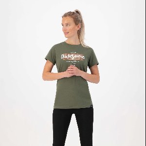 Rogelli Graphic T-Shirt Sportshirt - Korte Mouwen - Dames - Groen - Maat L