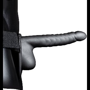 Ouch! by Shots - Ribbed Hollow Strap-On with Balls - 8 / 21 cm