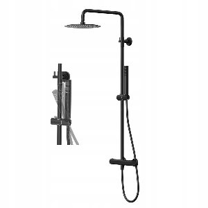 Doucheset Zwart Thermostaatkraan Douchekop Ovaal