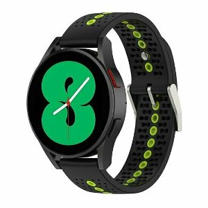 By Qubix - smartwatch bandje 22mm - Geschikt voor Garmin Venu 4 - 45mm - Dot Pattern bandje - Zwart met geel - Geschikt voor garmin bandje