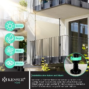 Klemzonnescherm – 120×310 cm – verticale zonwering / zonnescherm – uittrekbaar – beige / creme