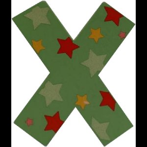 Decoratieletter - X - Hout - 7cm - Groen