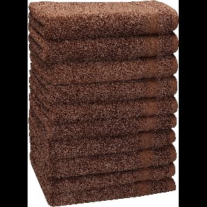 Gastendoekjes set van 10, 100% katoen, 600 g/m², 30 x 50 cm, walnootbruin