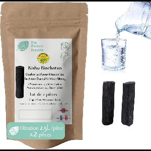 Binchotan Actieve Houtskool Stokjes | 2x 40g voor 2,5L Waterfiltering | Natuurlijke Water Reiniging | Geschikt voor Karaf en Fles