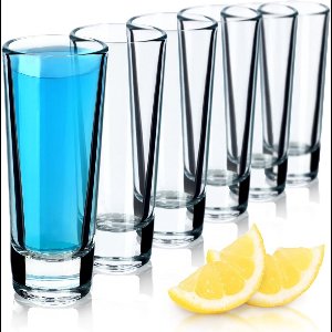 Set van 6 Elegante Borrelglazen met Dikke Bodem voor Whisky, Shots en Cocktails