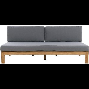 Vente-unique Driezitstuinbank van teakhout - Licht naturel en grijs - SUMINI van MYLIA