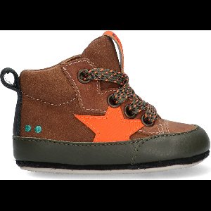 BunniesJR 222521-513 Jongens Babysneakertjes - Bruin - Leer - Veters