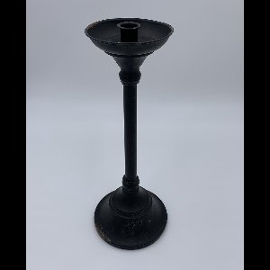 Clayre & Eef Metalen zwarte kandelaar groot 36.5 cm 20120