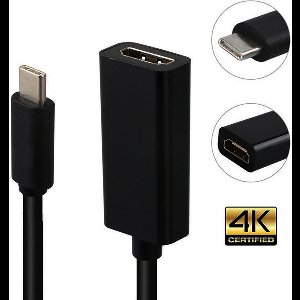 USB-C naar HDMI (female) adapter kabel - 4K HDMI - 15CM - Zwart - Provium