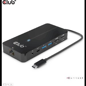 CLUB3D Type-C 7-in-1 hub met 2x HDMI, 2x USB Gen1 Type-A, 1x RJ45, 1x 3.5mm Audio,1x USB Gen1 Type-C 100W Silicon motion chip geschikt voor apple m1/2