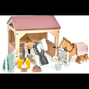 Huisdierenset Stal Met 2 Pony's | Tender Leaf Toys