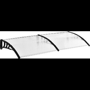 Outsunny schuurluifel - polycarbonaat - aluminium - transparant