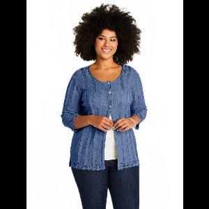 Lang opengewerkt vest met knopen