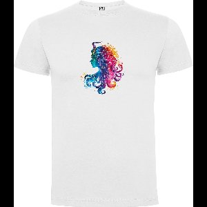 Wit T-Shirt met “Kleurrijke Sterrenbeeld Maagd – Astrologie – Horoscoop – Zodiac Signs “ Print Full Color Maat 3XL