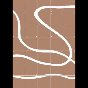 IXXI Abstract Mocha, Various - 100 x 140 cm - Gratis ophangtool - Grote wanddecoratie en posters - Abstract, Minimalistisch, Line art, Minimalistisch