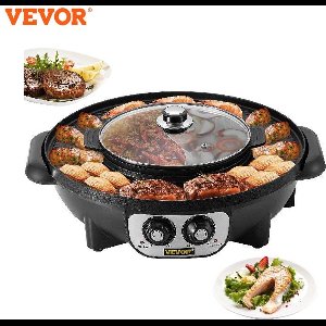 De Home Store - Elektrische Hot Pot en BBQ - 2 in 1 - 2200W - Non-Stick - Dubbele Thermostaat