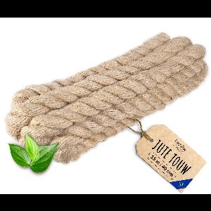 Creatief Deco Jute Touw | 15m Lengte | 40mm Dikte | Sterk en Duurzaam Jute Touw | Gedraaid Natuurvezeltouw | Bruin Decoratief Touw | Voor Toepassingen: Balustrades, tuin- en thuisprojecten
