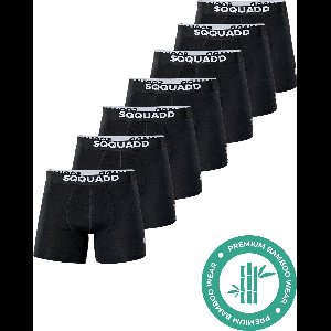 SQQUADD® Bamboe Ondergoed Heren - 7-pack Boxershorts - Maat XXL - Comfort en Kwaliteit - Voor Mannen - Bamboo - Zwart