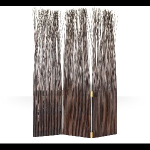 Homestyle4u Kamerscherm - 120x170 cm - donkerbruin - 3-delig - wilg