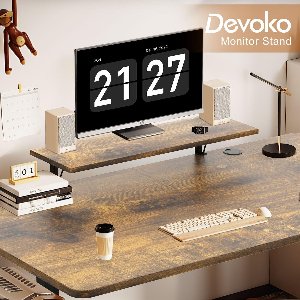 Industrialhome Elektrisch Zit-Sta Bureau 160x70 cm – Ergonomisch In Hoogte Verstelbaar Bureau Met Geheugenfunctie & Monitorstandaard – Vintage Bruin