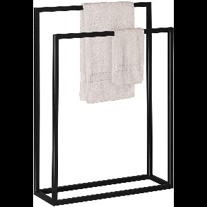 Azomor® Vrijstaande handdoekhouder met twee armen voor compacte ruimtes