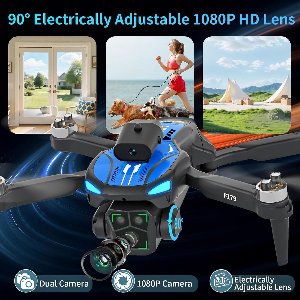 Indsutrialhome FPV Drone met 1080P Camera, 2,8" LCD Scherm, Afstandsbediening, Quadcopter met Hindernisvermijding voor Beginners, Tip-Tip Vliegen, Hoogtebehoud, Gesteurings- en Gravitatiebesturing, Vouwbaar, 3 Snelheden