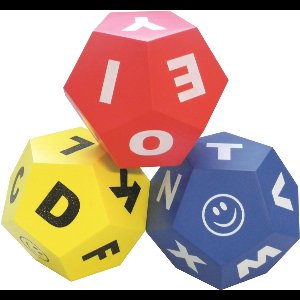 Set van 3 letter XXL dobbelstenen (23 cm)